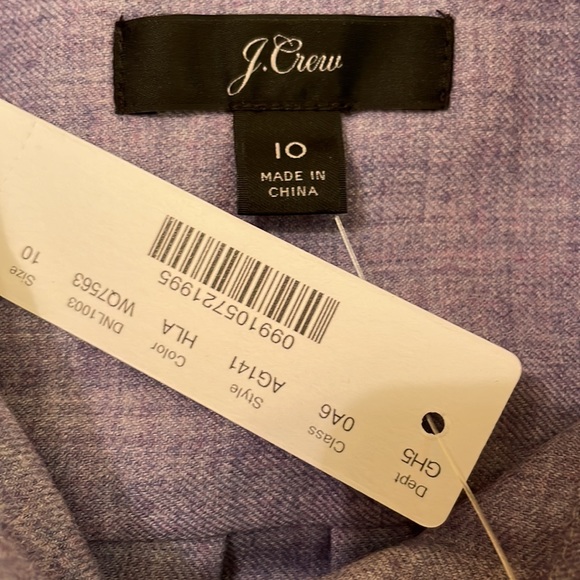 J. Crew wool blend button down shirt size 10 NWT - Picture 5 of 6